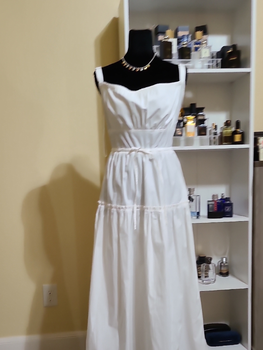 Walter Baker White Sleeveless Maxi Dress with Tie Waist